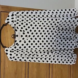 LOFT Black and White Polka Dot Top